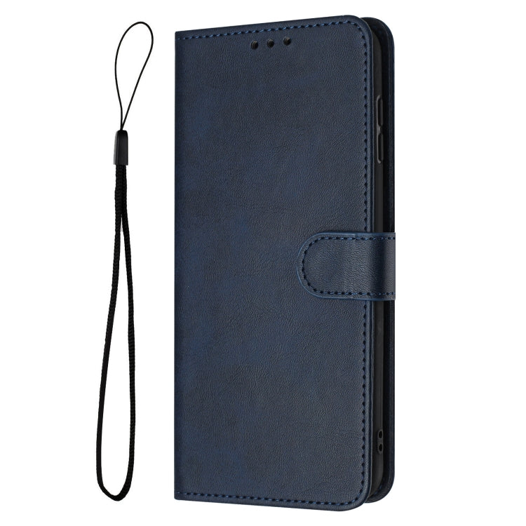 For Samsung Galaxy S25 / S24 5G Solid Calf Texture Flip Leather Phone Case(Dark Blue) - Galaxy S25 5G Cases by PMC TechLife | Online Shopping South Africa | PMC TechLife | Buy Now Pay Later Mobicred