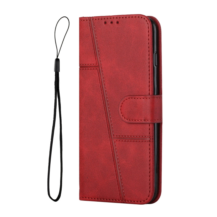 For Samsung Galaxy S25 / S24 5G Stitching Calf Texture Buckle Leather Phone Case(Red) - Galaxy S25 5G Cases by PMC Jewellery | Online Shopping South Africa | PMC Jewellery | Buy Now Pay Later Mobicred