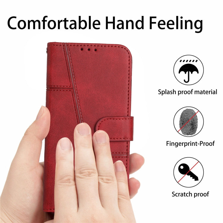 For Samsung Galaxy S25 / S24 5G Stitching Calf Texture Buckle Leather Phone Case(Red) - Galaxy S25 5G Cases by PMC Jewellery | Online Shopping South Africa | PMC Jewellery | Buy Now Pay Later Mobicred