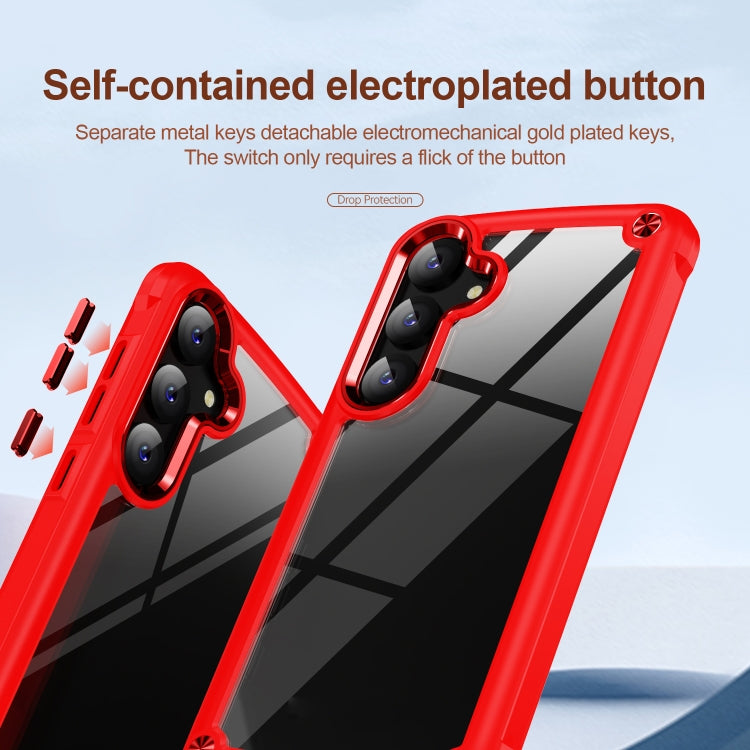 For Samsung Galaxy S25+ 5G TPU + PC Lens Protection Phone Case(Red) - Galaxy S25+ 5G Cases by PMC Jewellery | Online Shopping South Africa | PMC Jewellery | Buy Now Pay Later Mobicred