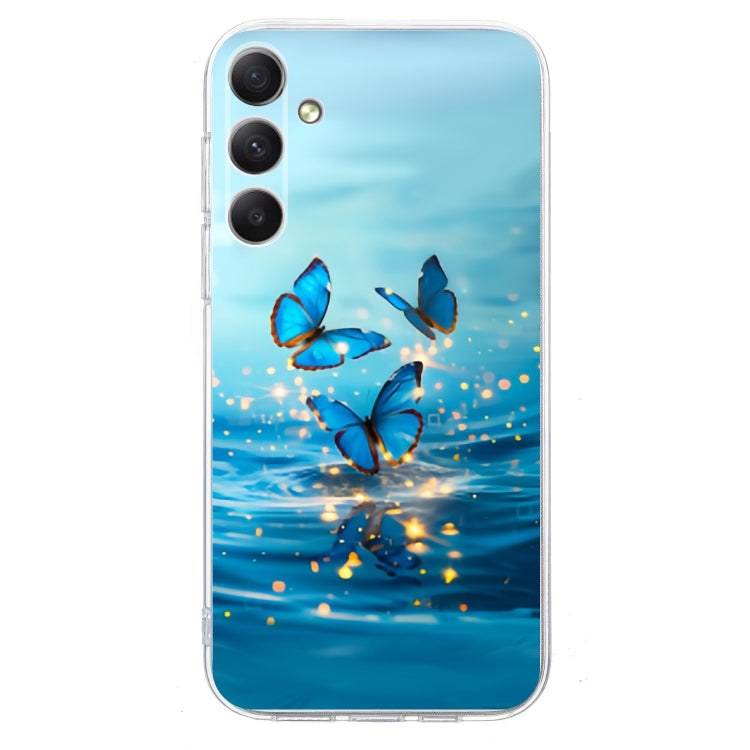 For Samsung Galaxy S25 FE 5G Colorful Painting Pattern TPU Phone Case(Blue Butterflies) - Galaxy Phone Cases by PMC Jewellery | Online Shopping South Africa | PMC Jewellery | Buy Now Pay Later Mobicred