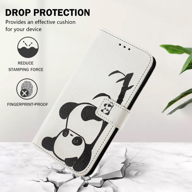 For iPhone 16e Art Colored Drawing Pattern Leather Phone Case(Panda) - iPhone 16e Cases by PMC TechLife | Online Shopping South Africa | PMC TechLife | Buy Now Pay Later Mobicred