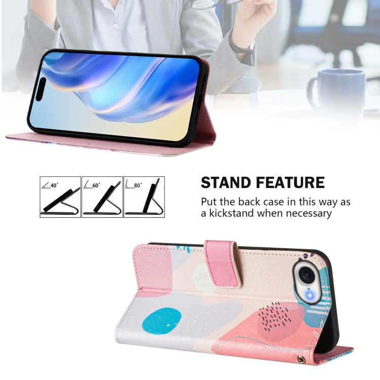 For iPhone 16e Art Colored Drawing Pattern Leather Phone Case(Graffiti puzzle) - free shipping - PMC TechLife - Order now!