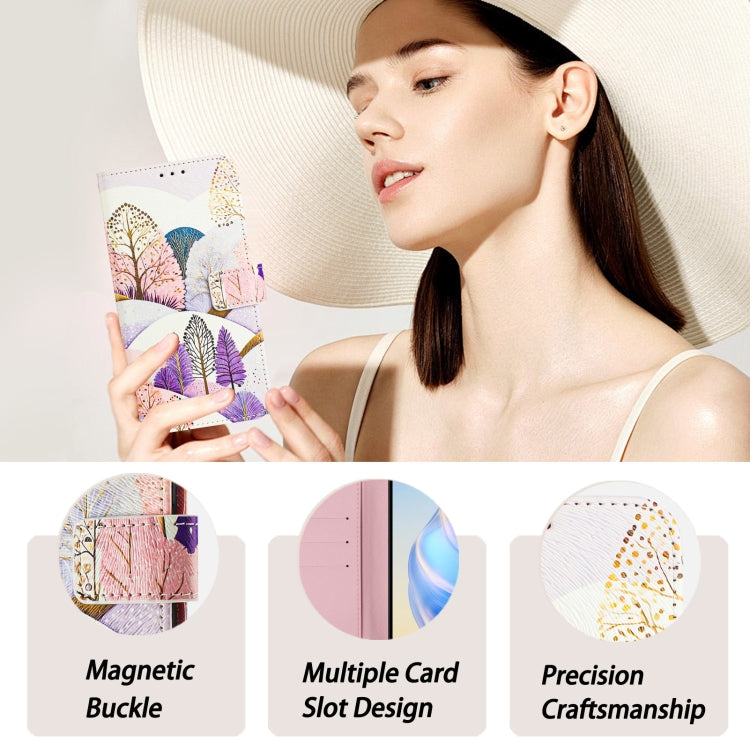 For iPhone 16e Art Colored Drawing Pattern Leather Phone Case(Landscape) - iPhone 16e Cases by PMC TechLife | Online Shopping South Africa | PMC TechLife | Buy Now Pay Later Mobicred