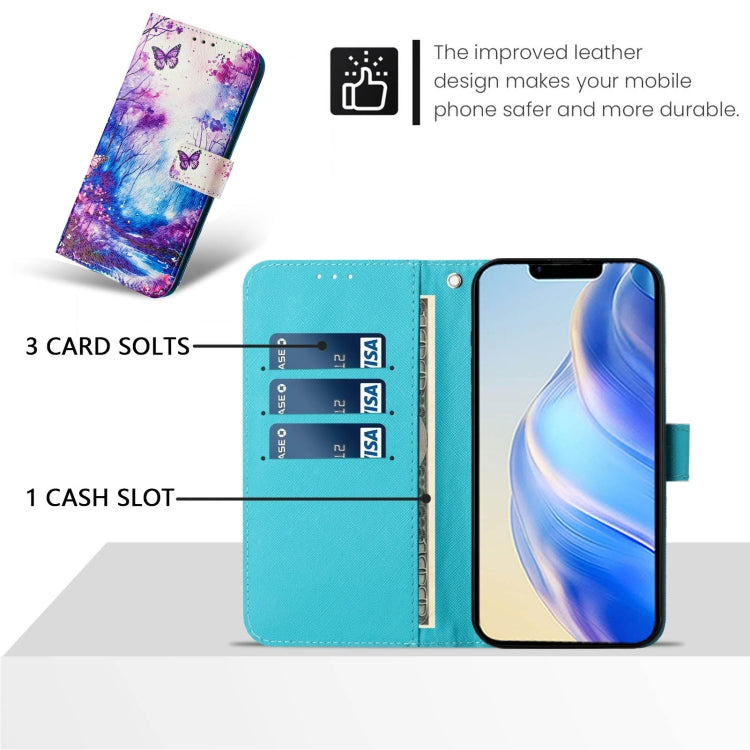 For iPhone 16e Art Colored Drawing Pattern Leather Phone Case(Dreamland) - iPhone 16e Cases by PMC TechLife | Online Shopping South Africa | PMC TechLife | Buy Now Pay Later Mobicred