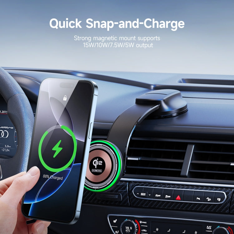 DUZZONA V5 Pro 15W Qi2 Car Magnetic Wireless Charger Phone Holder(Transparent) - Car Wireless Charger by DUZZONA | Online Shopping South Africa | PMC Jewellery | Buy Now Pay Later Mobicred