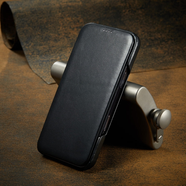 For iPhone 16 Pro Fierre Shann Top Layer Cowhide Business Magnetic Leather Phone Case(Black) - iPhone 16 Pro Cases by FIERRE SHANN | Online Shopping South Africa | PMC Jewellery | Buy Now Pay Later Mobicred