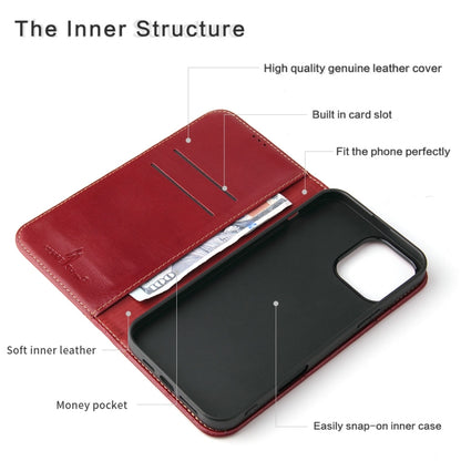 For iPhone 16 Pro Max Fierre Shann Cowhide Leather Flip Leather Phone Case(Red) - iPhone 16 Pro Max Cases by FIERRE SHANN | Online Shopping South Africa | PMC Jewellery | Buy Now Pay Later Mobicred