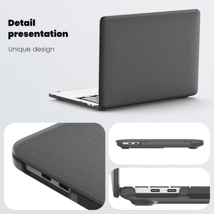 For MacBook Pro 13.3 inch M1 A2338 Business Magnetic Holder PC + PU Laptop Protective Case(Grey) - MacBook Pro Cases by PMC Jewellery | Online Shopping South Africa | PMC Jewellery | Buy Now Pay Later Mobicred