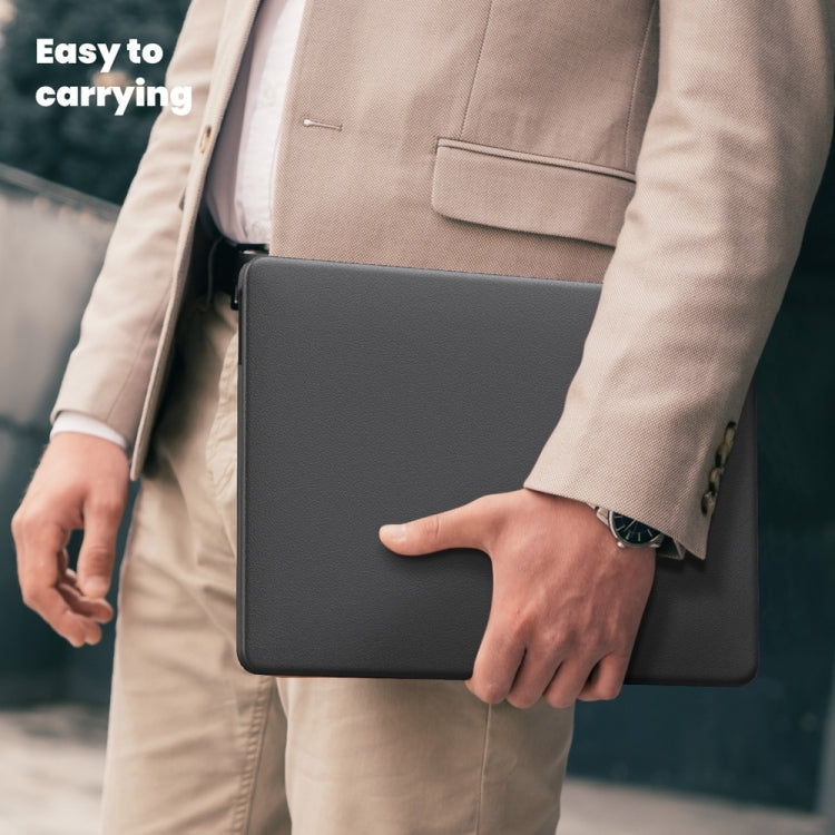 For MacBook Pro 13.3 inch M1 A2338 Business Magnetic Holder PC + PU Laptop Protective Case(Grey) - MacBook Pro Cases by PMC Jewellery | Online Shopping South Africa | PMC Jewellery | Buy Now Pay Later Mobicred