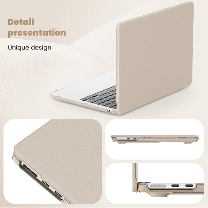 For MacBook Air 13.6 inch A3113 / A2681 Business Magnetic Holder PC + PU Laptop Protective Case(Gold) - MacBook Air Cases by PMC Jewellery | Online Shopping South Africa | PMC Jewellery | Buy Now Pay Later Mobicred