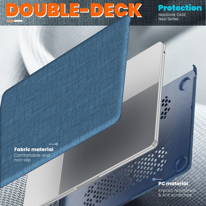 For MacBook Air 13.6 inch A3113 / A2681 Fabric Magnetic Holder Laptop Protective Case(Navy Blue) - MacBook Air Cases by PMC Jewellery | Online Shopping South Africa | PMC Jewellery | Buy Now Pay Later Mobicred