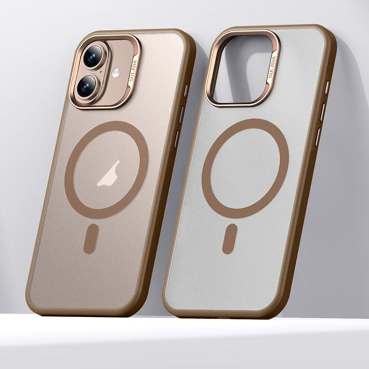 For iPhone 16 Plus SULADA Light Sand MagSafe Magnetic PC Hybrid TPU Phone Case(Gold) - free shipping - PMC Jewellery - Order now!