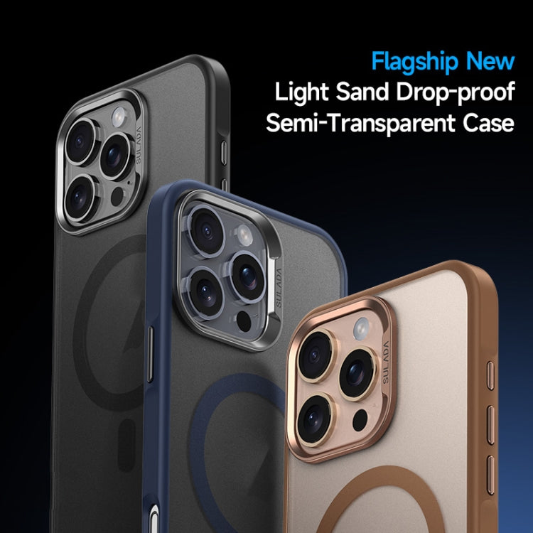 For iPhone 16 Pro Max SULADA Light Sand MagSafe Magnetic PC Hybrid TPU Phone Case(Blue) - free shipping - PMC Jewellery - Order now!