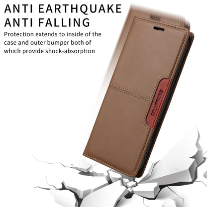 For iPhone 16 Pro GQUTROBE G01 RFID Anti-theft Leather Phone Case(Brown) - iPhone 16 Pro Cases by GQUTROBE | Online Shopping South Africa | PMC Jewellery | Buy Now Pay Later Mobicred