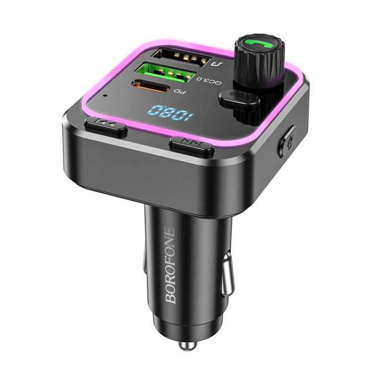 Borofone BC53 Highway PD20W & QC3.0 Car Bluetooth FM Transmitter(Black) - Bluetooth Adapters by Borofone | Online Shopping South Africa | PMC Jewellery | Buy Now Pay Later Mobicred