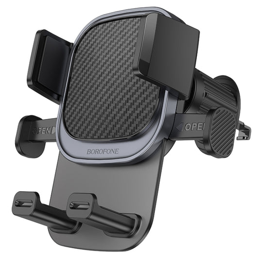 Borofone BH120 Delightful One-button Air Outlet Car Holder(Black Grey) - Car Holders by Borofone | Online Shopping South Africa | PMC Jewellery | Buy Now Pay Later Mobicred