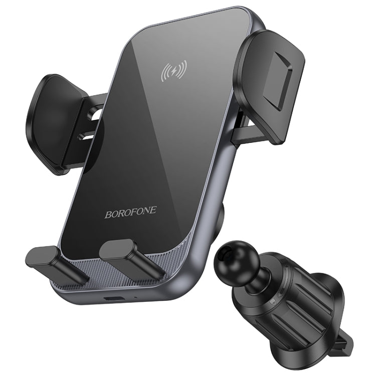 Borofone H220 Leader Car Air Outlet Automatic Induction Wireless Fast Charging Phone Holder(Black Grey) - Wireless Charger Holders by Borofone | Online Shopping South Africa | PMC Jewellery | Buy Now Pay Later Mobicred