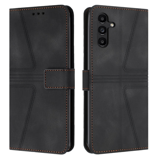 For Samsung Galaxy S25+5G Triangle Solid Color Leather Phone Case(Black) - Galaxy S25+ 5G Cases by PMC Jewellery | Online Shopping South Africa | PMC Jewellery | Buy Now Pay Later Mobicred