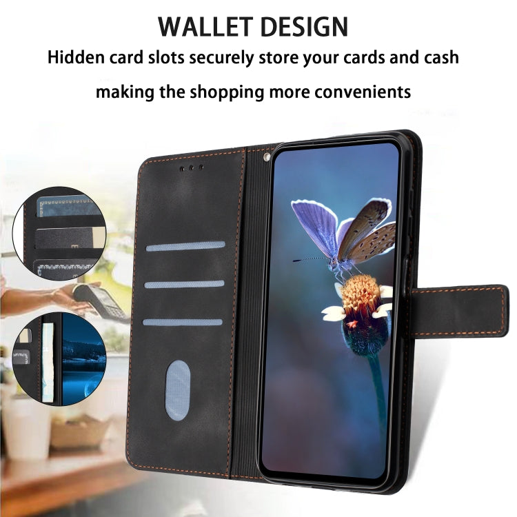 For Samsung Galaxy S25 Ultra 5G Triangle Solid Color Leather Phone Case(Black) - Galaxy S25 Ultra 5G Cases by PMC TechLife | Online Shopping South Africa | PMC TechLife | Buy Now Pay Later Mobicred