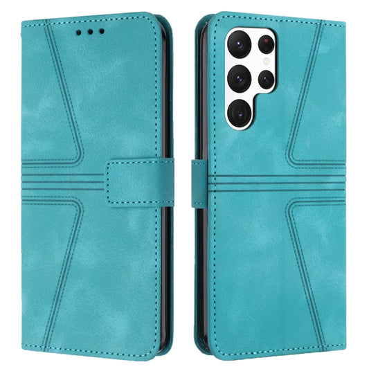 For Samsung Galaxy S25 Ultra 5G Triangle Solid Color Leather Phone Case(Green) - Galaxy S25 Ultra 5G Cases by PMC Jewellery | Online Shopping South Africa | PMC Jewellery | Buy Now Pay Later Mobicred