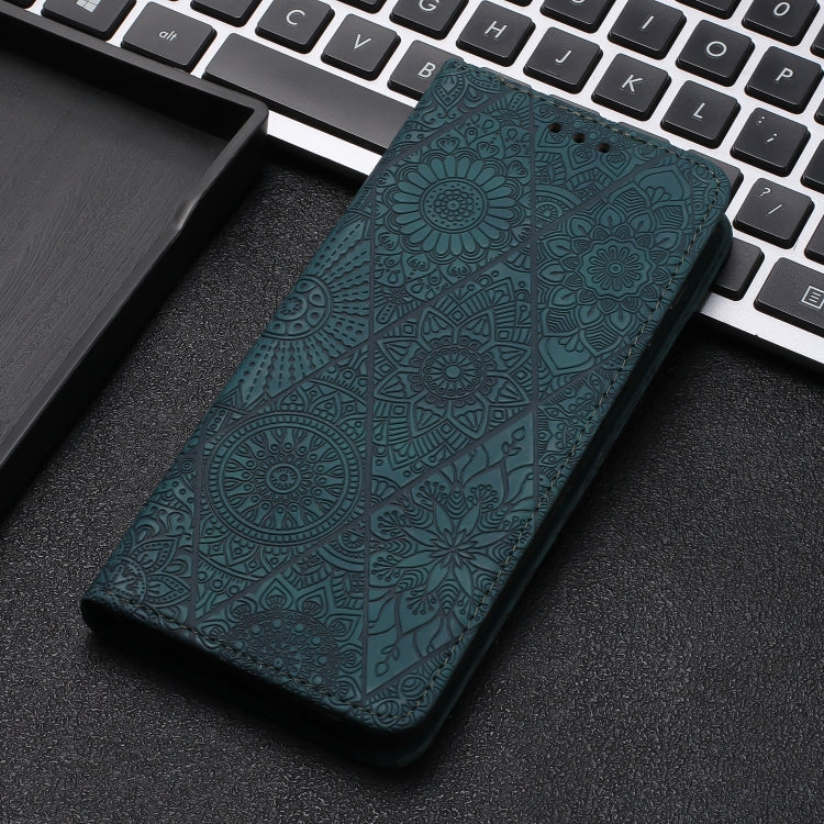 For Samsung Galaxy S25+ 5G Ethnic Embossed Adsorption Leather Phone Case(Blue) - Galaxy S25+ 5G Cases by PMC Jewellery | Online Shopping South Africa | PMC Jewellery | Buy Now Pay Later Mobicred
