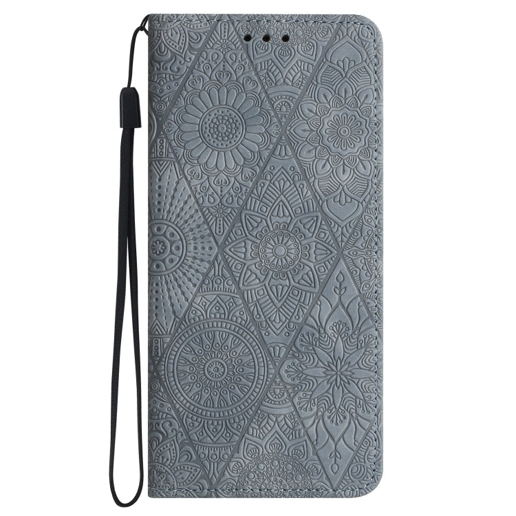 For Samsung Galaxy S25+ 5G Ethnic Embossed Adsorption Leather Phone Case(Grey) - Galaxy S25+ 5G Cases by PMC Jewellery | Online Shopping South Africa | PMC Jewellery | Buy Now Pay Later Mobicred