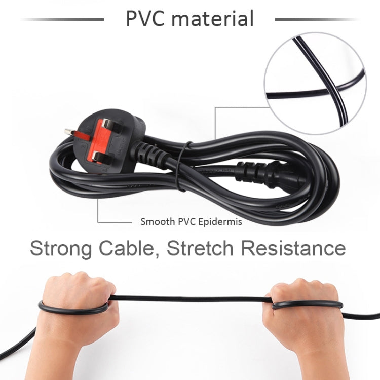 Big UK Plug Computer PC Power Cord 3 Pin Cable, Length:5m(Black) - Power Cord by PMC TechLife | Online Shopping South Africa | PMC TechLife | Buy Now Pay Later Mobicred