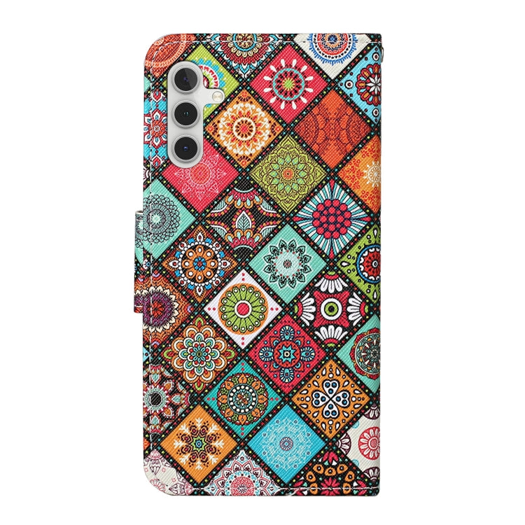 For Samsung Galaxy S25 5G Colored Drawing Pattern Leather Phone Case(Ethnic Style) - Galaxy S25 5G Cases by PMC Jewellery | Online Shopping South Africa | PMC Jewellery | Buy Now Pay Later Mobicred