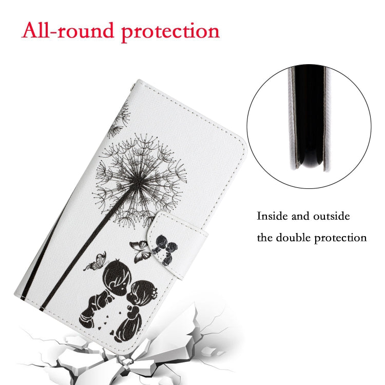 For Samsung Galaxy S25 5G Colored Drawing Pattern Leather Phone Case(Dandelion) - Galaxy S25 5G Cases by PMC Jewellery | Online Shopping South Africa | PMC Jewellery | Buy Now Pay Later Mobicred