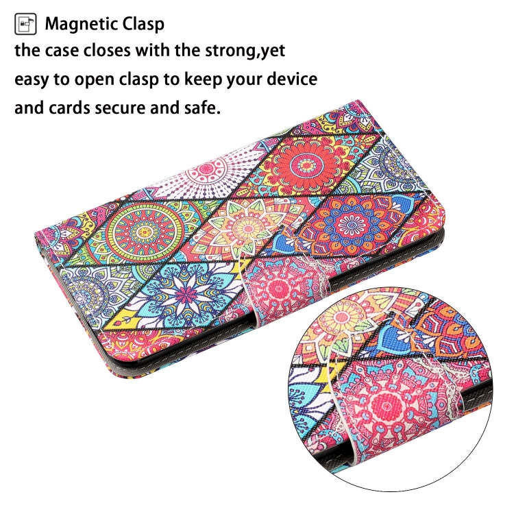For Samsung Galaxy S25 5G Colored Drawing Pattern Leather Phone Case(Diamond Totem) - Galaxy S25 5G Cases by PMC Jewellery | Online Shopping South Africa | PMC Jewellery | Buy Now Pay Later Mobicred