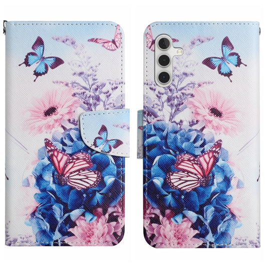 For Samsung Galaxy S25+ 5G Colored Drawing Pattern Leather Phone Case(Purple Butterfly) - Galaxy S25+ 5G Cases by PMC Jewellery | Online Shopping South Africa | PMC Jewellery | Buy Now Pay Later Mobicred