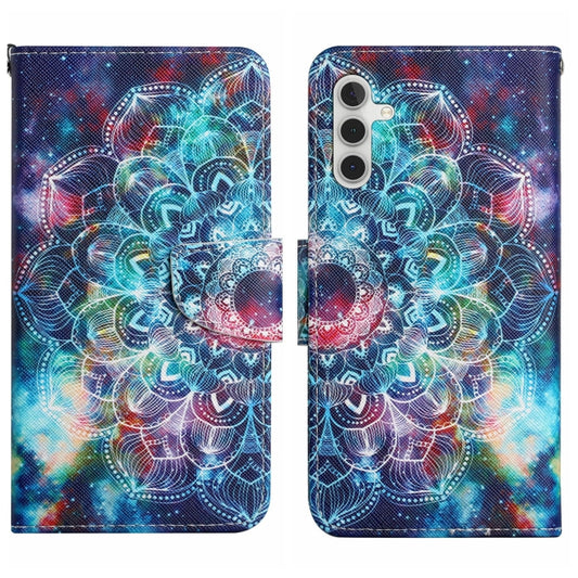 For Samsung Galaxy S25+ 5G Colored Drawing Pattern Leather Phone Case(Star Mandala) - Galaxy S25+ 5G Cases by PMC Jewellery | Online Shopping South Africa | PMC Jewellery | Buy Now Pay Later Mobicred