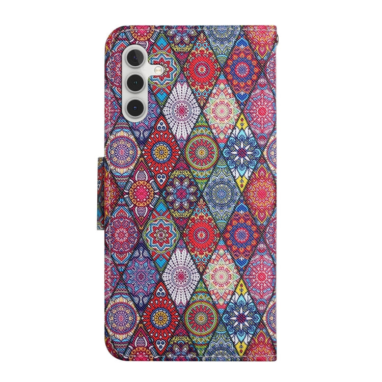 For Samsung Galaxy S25+ 5G Colored Drawing Pattern Leather Phone Case(Diamond Kaleidoscope) - Galaxy S25+ 5G Cases by PMC Jewellery | Online Shopping South Africa | PMC Jewellery | Buy Now Pay Later Mobicred