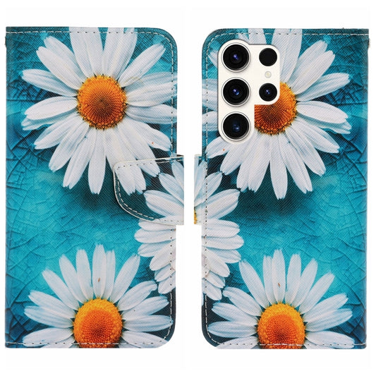 For Samsung Galaxy S25 Ultra 5G Colored Drawing Pattern Leather Phone Case(Daisy) - Galaxy S25 Ultra 5G Cases by PMC Jewellery | Online Shopping South Africa | PMC Jewellery | Buy Now Pay Later Mobicred