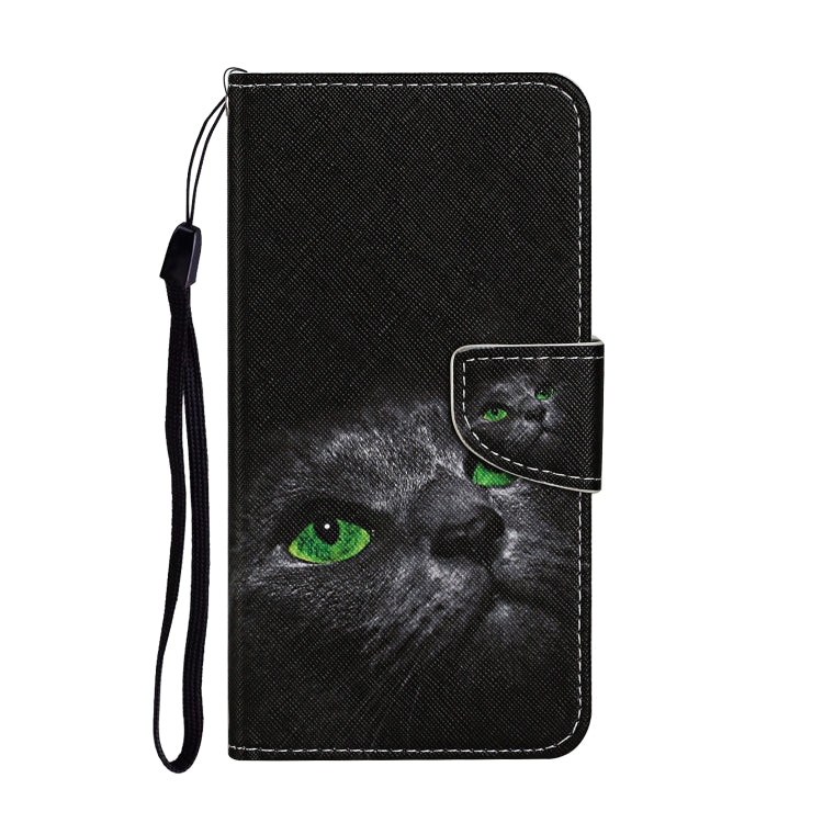 For Samsung Galaxy S25 Ultra 5G Colored Drawing Pattern Leather Phone Case(Black Cat) - Galaxy S25 Ultra 5G Cases by PMC Jewellery | Online Shopping South Africa | PMC Jewellery | Buy Now Pay Later Mobicred