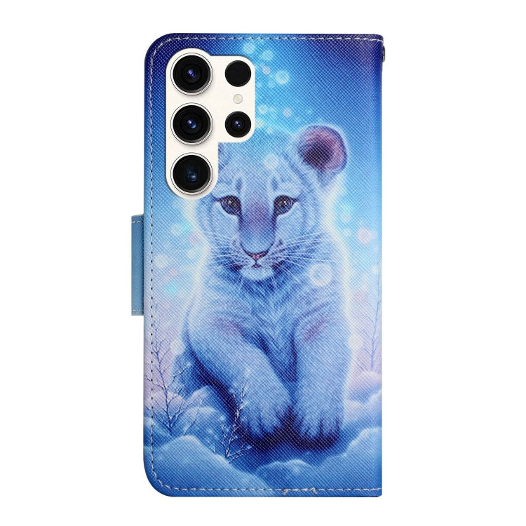 For Samsung Galaxy S25 Ultra 5G Colored Drawing Pattern Leather Phone Case(Little Leopard) - Galaxy S25 Ultra 5G Cases by PMC Jewellery | Online Shopping South Africa | PMC Jewellery | Buy Now Pay Later Mobicred