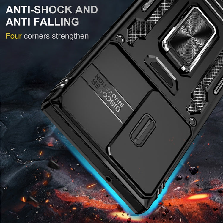 For Samsung Galaxy S25 Ultra 5G Armor PC Hybrid TPU Camera Shield Phone Case(Black) - Galaxy S25 Ultra 5G Cases by PMC Jewellery | Online Shopping South Africa | PMC Jewellery | Buy Now Pay Later Mobicred