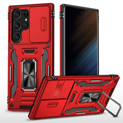 For Samsung Galaxy S25 Ultra 5G Armor PC Hybrid TPU Camera Shield Phone Case(Red) - Galaxy S25 Ultra 5G Cases by PMC Jewellery | Online Shopping South Africa | PMC Jewellery | Buy Now Pay Later Mobicred