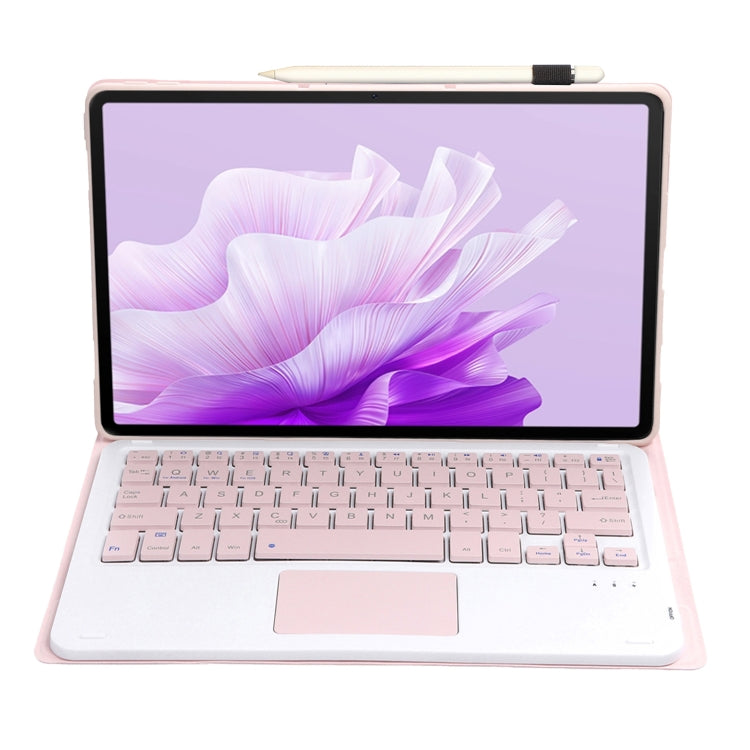 For Honor Pad X9 / X8 Pro 11.5 AH15-A Ultra-thin Detachable Bluetooth Keyboard Leather Tablet Case with Touchpad(Pink White) - free shipping - PMC Jewellery - Order now!