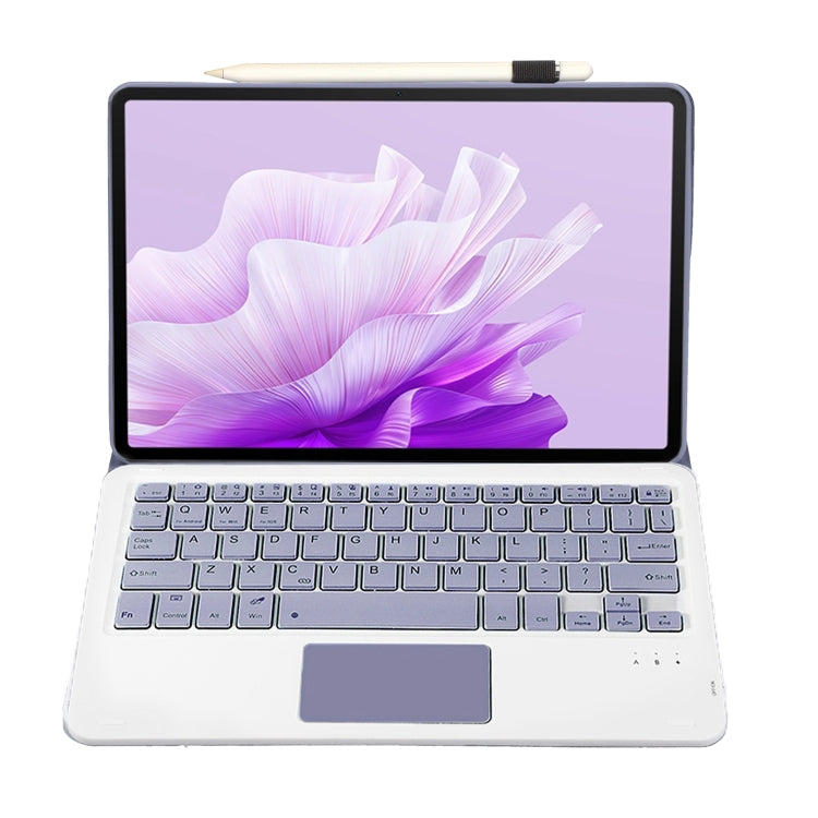 For Honor Pad X9 / X8 Pro 11.5 AH15-A Ultra-thin Detachable Bluetooth Keyboard Leather Tablet Case with Touchpad(Lavender White) - Others Keyboard by PMC Jewellery | Online Shopping South Africa | PMC Jewellery | Buy Now Pay Later Mobicred