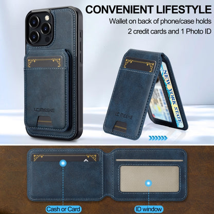 For iPhone 16 Pro Max LC.IMEEKE L3 Series Detachable RFID Card Bag Magsafe Phone Case(Blue) - iPhone 16 Pro Max Cases by LC.IMEEKE | Online Shopping South Africa | PMC Jewellery | Buy Now Pay Later Mobicred