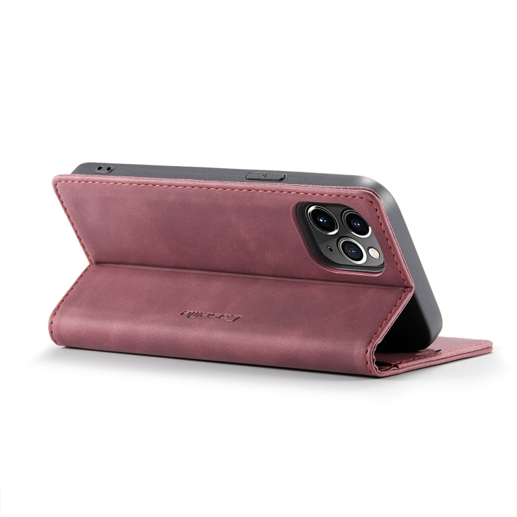 For iPhone 12 Pro Max CaseMe-013 Multifunctional Retro Frosted Horizontal Flip Leather Case with Card Slot & Holder & Wallet(Wine Red) - iPhone 12 Pro Max Cases by CaseMe | Online Shopping South Africa | PMC Jewellery | Buy Now Pay Later Mobicred