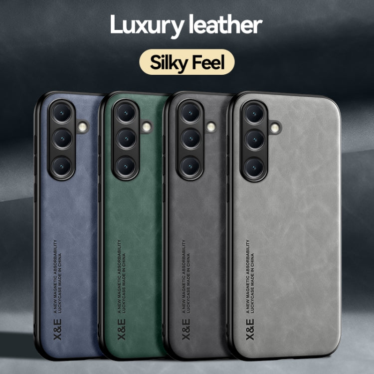 For Samsung Galaxy S25 Ultra 5G Skin Feel Magnetic Leather Back Phone Case(Green) - Galaxy S25 Ultra 5G Cases by PMC Jewellery | Online Shopping South Africa | PMC Jewellery | Buy Now Pay Later Mobicred