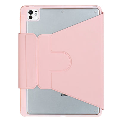 For iPad Pro 11 2024 L13-B 360 Rotation Acrylic Transparent Bluetooth Keyboard Leather Case(Pink) - For iPad Pro by PMC Jewellery | Online Shopping South Africa | PMC Jewellery | Buy Now Pay Later Mobicred