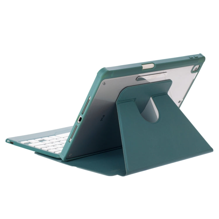 For iPad Pro 11 2024 L13-B 360 Rotation Acrylic Transparent Bluetooth Keyboard Leather Case(Green) - For iPad Pro by PMC Jewellery | Online Shopping South Africa | PMC Jewellery | Buy Now Pay Later Mobicred