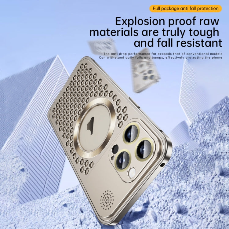 For iPhone 16 Pro Spring Buckle MagSafe Magnetic Metal Aromatherapy Phone Case(Silver) - free shipping - PMc TechLife - Order now!