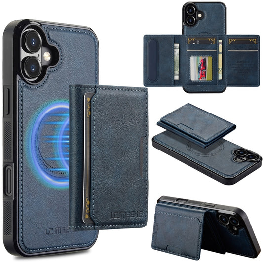 For iPhone 16 LC.IMEEKE L5 Series Detachable RFID Card Bag Magsafe Phone Case(Blue) - iPhone 16 Cases by LC.IMEEKE | Online Shopping South Africa | PMC Jewellery | Buy Now Pay Later Mobicred