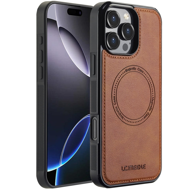 For iPhone 16 Pro LC.IMEEKE Magsafe Phone Case(Brown) - iPhone 16 Pro Cases by LC.IMEEKE | Online Shopping South Africa | PMC Jewellery | Buy Now Pay Later Mobicred