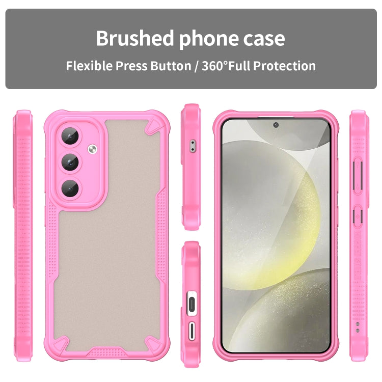 For Samsung Galaxy S25 5G Armor Glaze PC Hybrid TPU Phone Case(Pink) - Galaxy S25 5G Cases by PMC Jewellery | Online Shopping South Africa | PMC Jewellery | Buy Now Pay Later Mobicred